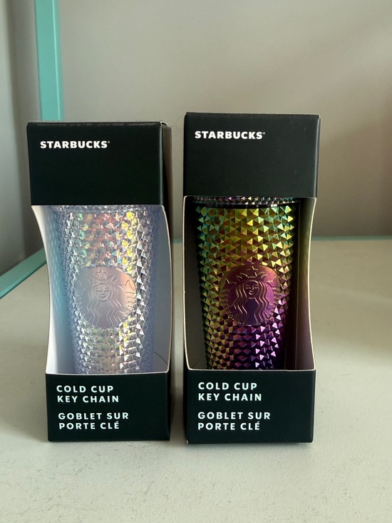 Starbucks Other - Starbucks Summer Studded Oil Slick & Iridescent Cold Cup Key Chain